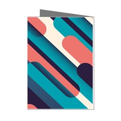 Blue Geometric Background, Abstract Lines Background Mini Greeting Cards (pkg Of 8)