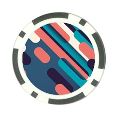 Blue Geometric Background, Abstract Lines Background Poker Chip Card Guard (10 Pack) by nateshop