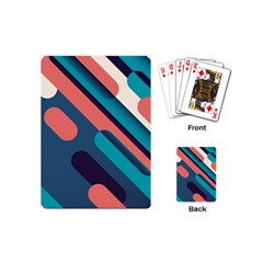 Blue Geometric Background, Abstract Lines Background Playing Cards Single Design (mini) by nateshop