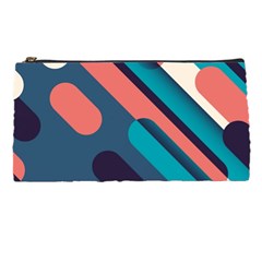 Blue Geometric Background, Abstract Lines Background Pencil Case by nateshop