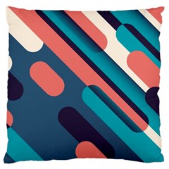 Blue Geometric Background, Abstract Lines Background Standard Premium Plush Fleece Cushion Case (one Side) by nateshop