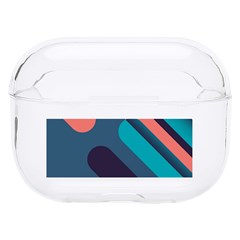 Blue Geometric Background, Abstract Lines Background Hard Pc Airpods Pro Case by nateshop