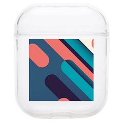 Blue Geometric Background, Abstract Lines Background Soft Tpu Airpods 1/2 Case by nateshop