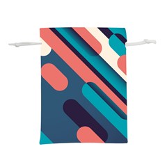 Blue Geometric Background, Abstract Lines Background Lightweight Drawstring Pouch (l) by nateshop