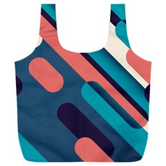 Blue Geometric Background, Abstract Lines Background Full Print Recycle Bag (xxxl)