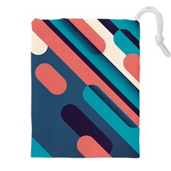 Blue Geometric Background, Abstract Lines Background Drawstring Pouch (5xl) by nateshop