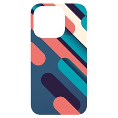 Blue Geometric Background, Abstract Lines Background Iphone 14 Pro Black Uv Print Case by nateshop