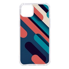 Blue Geometric Background, Abstract Lines Background Iphone 14 Plus Tpu Uv Print Case by nateshop