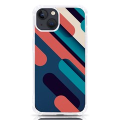 Blue Geometric Background, Abstract Lines Background Iphone 13 Tpu Uv Print Case by nateshop