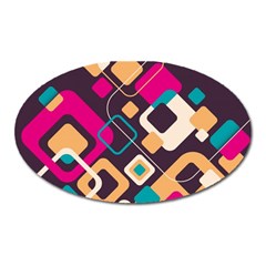 Colorful Abstract Background, Geometric Background Oval Magnet