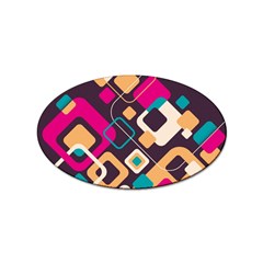 Colorful Abstract Background, Geometric Background Sticker Oval (10 Pack)