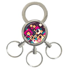 Colorful Abstract Background, Geometric Background 3-ring Key Chain by nateshop