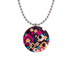 Colorful Abstract Background, Geometric Background 1  Button Necklace by nateshop