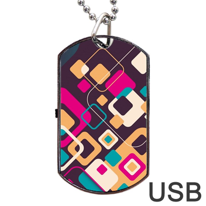 Colorful Abstract Background, Geometric Background Dog Tag USB Flash (Two Sides)