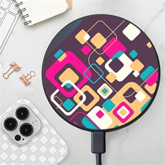 Colorful Abstract Background, Geometric Background Wireless Fast Charger(black) by nateshop