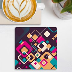 Colorful Abstract Background, Geometric Background Uv Print Square Tile Coaster  by nateshop