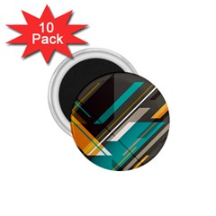 Material Design, Lines, Retro Abstract Art, Geometry 1 75  Magnets (10 Pack)  by nateshop