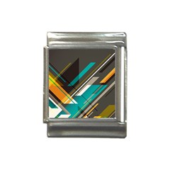 Material Design, Lines, Retro Abstract Art, Geometry Italian Charm (13mm) by nateshop