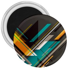 Material Design, Lines, Retro Abstract Art, Geometry 3  Magnets by nateshop