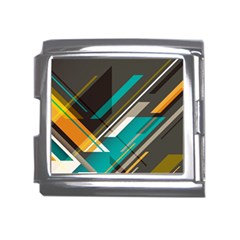 Material Design, Lines, Retro Abstract Art, Geometry Mega Link Italian Charm (18mm) by nateshop