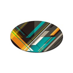 Material Design, Lines, Retro Abstract Art, Geometry Sticker Oval (10 Pack) by nateshop