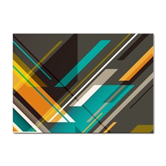 Material Design, Lines, Retro Abstract Art, Geometry Sticker A4 (100 Pack) by nateshop