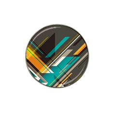 Material Design, Lines, Retro Abstract Art, Geometry Hat Clip Ball Marker (4 Pack)