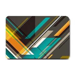 Material Design, Lines, Retro Abstract Art, Geometry Small Doormat by nateshop