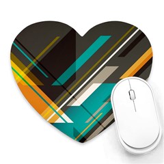 Material Design, Lines, Retro Abstract Art, Geometry Heart Mousepad by nateshop