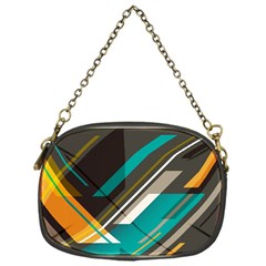 Material Design, Lines, Retro Abstract Art, Geometry Chain Purse (one Side) by nateshop