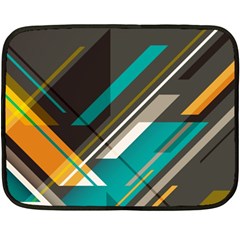 Material Design, Lines, Retro Abstract Art, Geometry Two Sides Fleece Blanket (mini) by nateshop