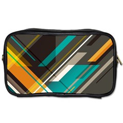 Material Design, Lines, Retro Abstract Art, Geometry Toiletries Bag (one Side) by nateshop