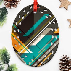 Material Design, Lines, Retro Abstract Art, Geometry Ornament (oval Filigree) by nateshop