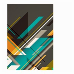 Material Design, Lines, Retro Abstract Art, Geometry Small Garden Flag (two Sides) by nateshop