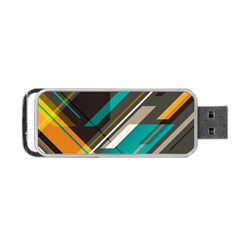 Material Design, Lines, Retro Abstract Art, Geometry Portable Usb Flash (one Side) by nateshop