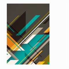 Material Design, Lines, Retro Abstract Art, Geometry Large Garden Flag (two Sides) by nateshop