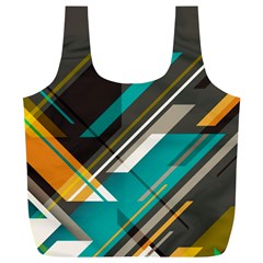 Material Design, Lines, Retro Abstract Art, Geometry Full Print Recycle Bag (xl) by nateshop