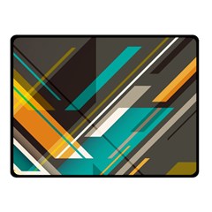 Material Design, Lines, Retro Abstract Art, Geometry Two Sides Fleece Blanket (small) by nateshop