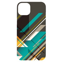 Material Design, Lines, Retro Abstract Art, Geometry Iphone 14 Plus Black Uv Print Case by nateshop