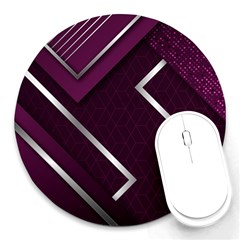 Purple Abstract Background, Luxury Purple Background Round Mousepad by nateshop