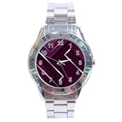 Purple Abstract Background, Luxury Purple Background Stainless Steel Analogue Watch by nateshop