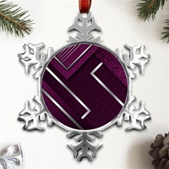 Purple Abstract Background, Luxury Purple Background Metal Small Snowflake Ornament by nateshop