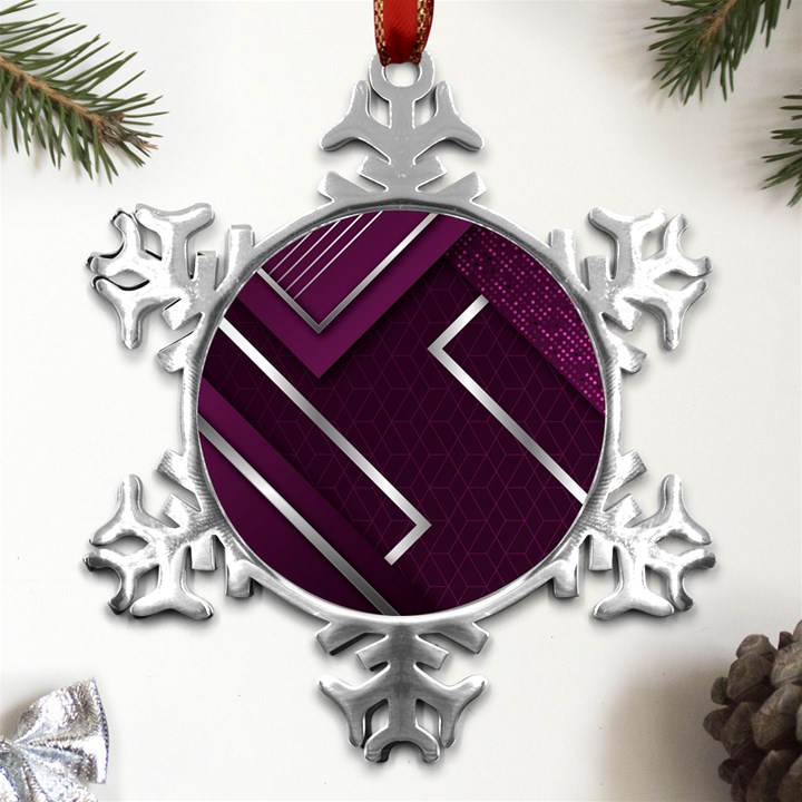 Purple Abstract Background, Luxury Purple Background Metal Small Snowflake Ornament