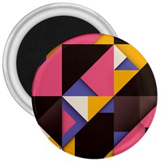 Retro Colorful Background, Geometric Abstraction 3  Magnets by nateshop