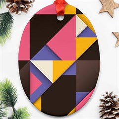 Retro Colorful Background, Geometric Abstraction Ornament (oval) by nateshop