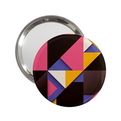 Retro Colorful Background, Geometric Abstraction 2 25  Handbag Mirrors by nateshop