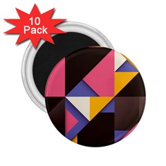 Retro Colorful Background, Geometric Abstraction 2 25  Magnets (10 Pack)  by nateshop