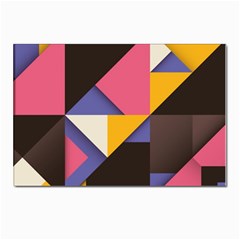 Retro Colorful Background, Geometric Abstraction Postcard 4 x 6  (pkg Of 10) by nateshop