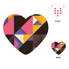 Retro Colorful Background, Geometric Abstraction Playing Cards Single Design (heart) by nateshop