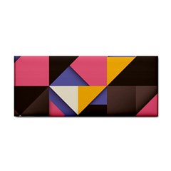 Retro Colorful Background, Geometric Abstraction Hand Towel by nateshop